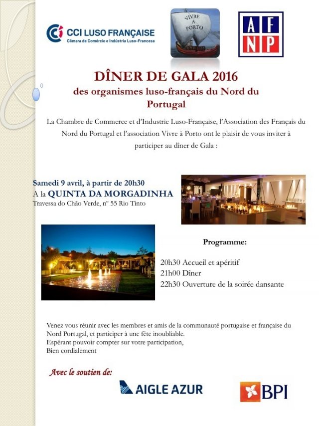 Dîner de Gala 2016 - samedi 9 avril - Quinta da Morgadinha